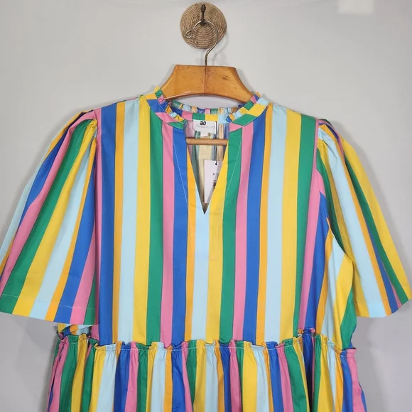 NWT Sugarlips Multicolor Striped Midi Dress Resort 2X - Picture 3 of 13